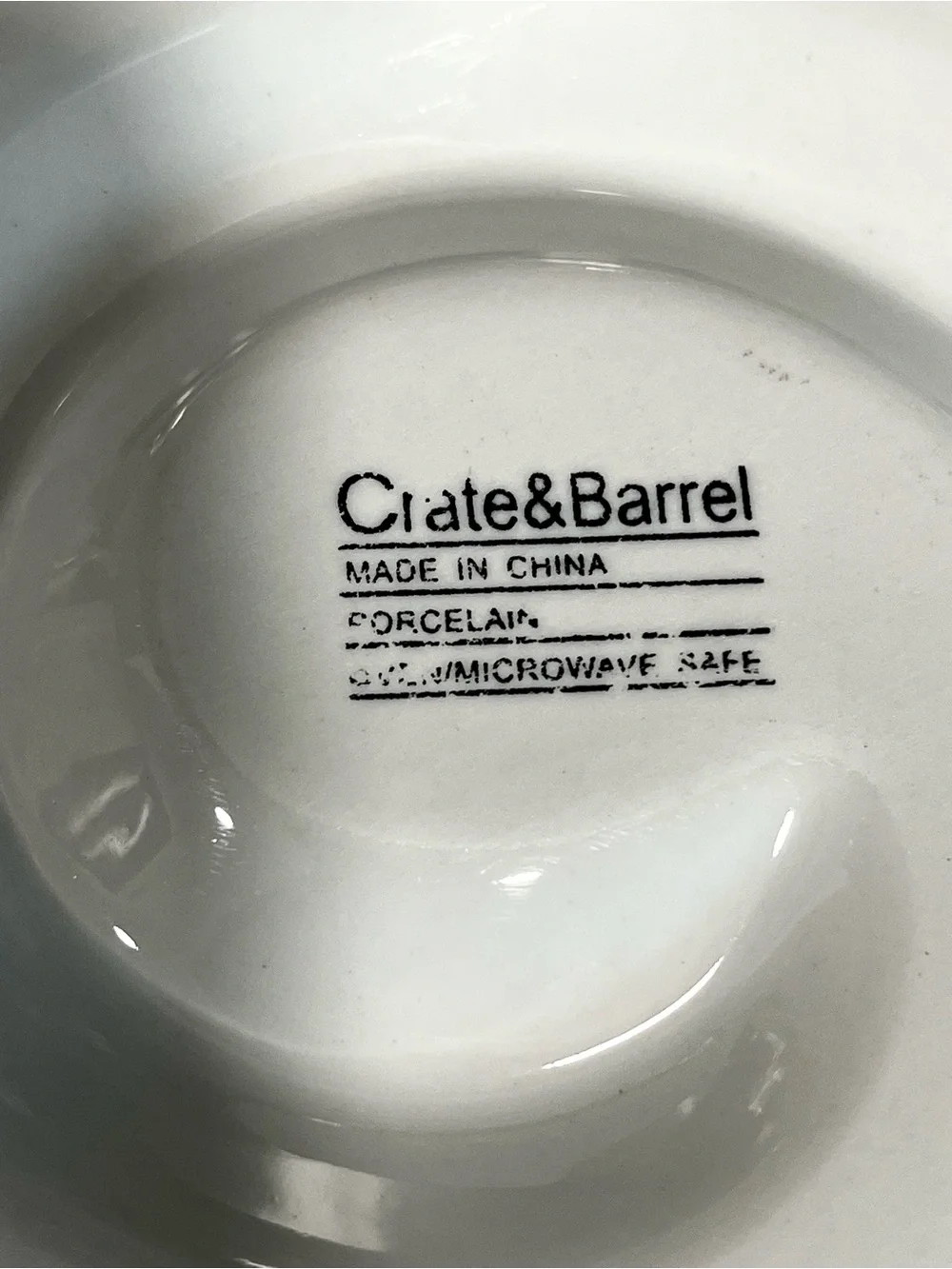 Crate & Barrel White Porcelain Appetizer Serving Set Vintage Spiral & Wavy Rows